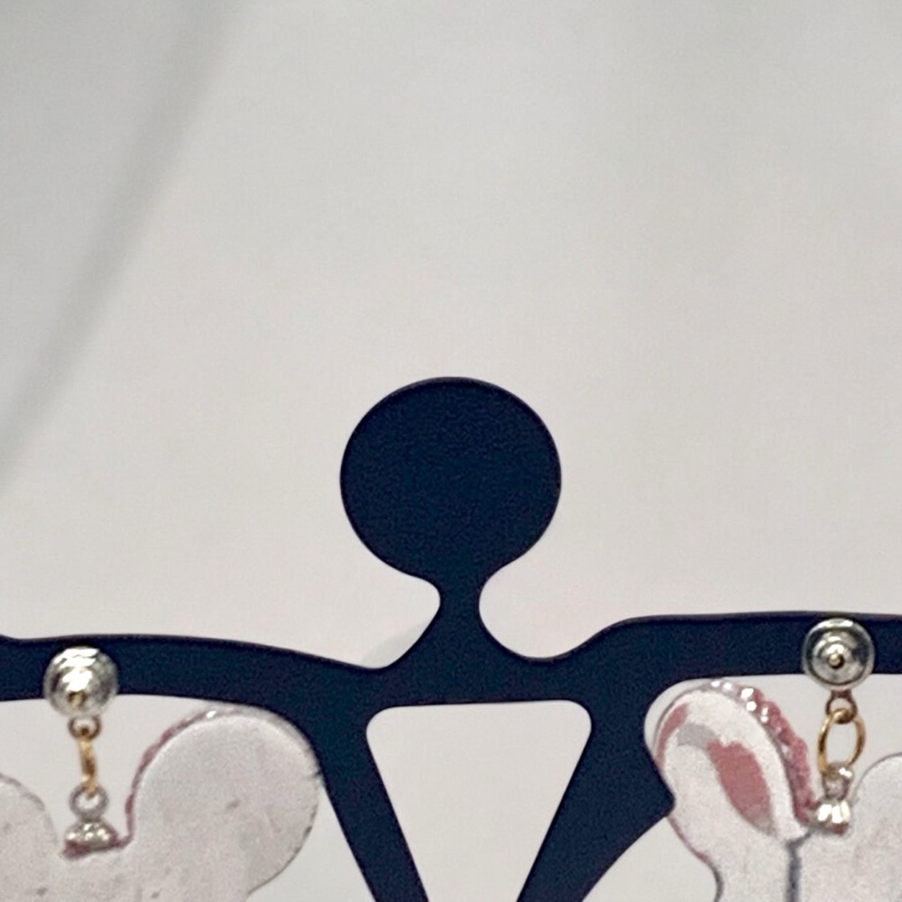 Pink Mickey Minnie & Mouse Ears Crystal Stud Dangle Earrings - Picture 3 of 3